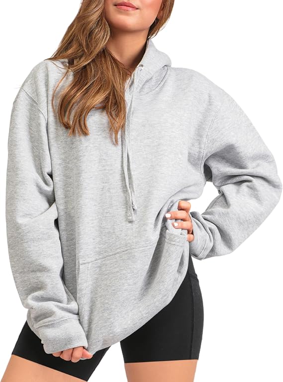 Women's gray oversized hoodie for an Adam Sandler outfit for girls