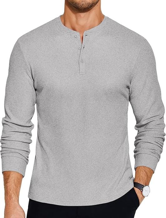 Grey Henley Long Sleeve