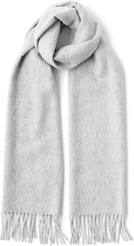 Grey cashmere winter scarf