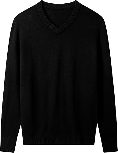 Black V-neck sweater