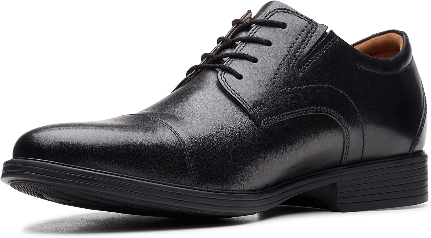 Black leather cap toe oxford dress shoes for a Barney Stinson suit