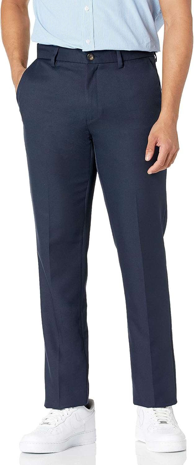 Navy slim fit dress pants for a Barney Stinson suit