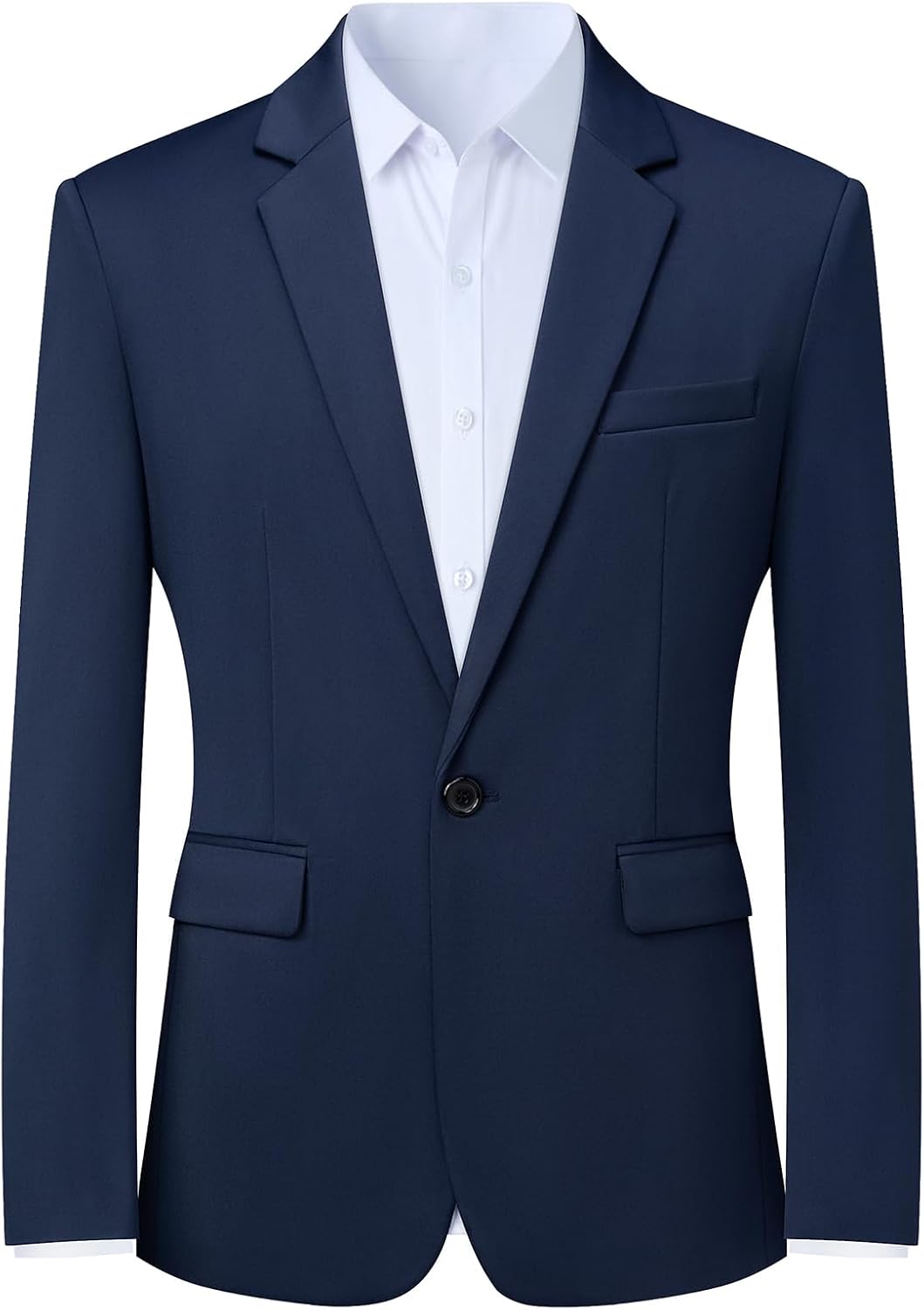 Navy slim fit one-button suit jacket for a Barney Stinson outfit
