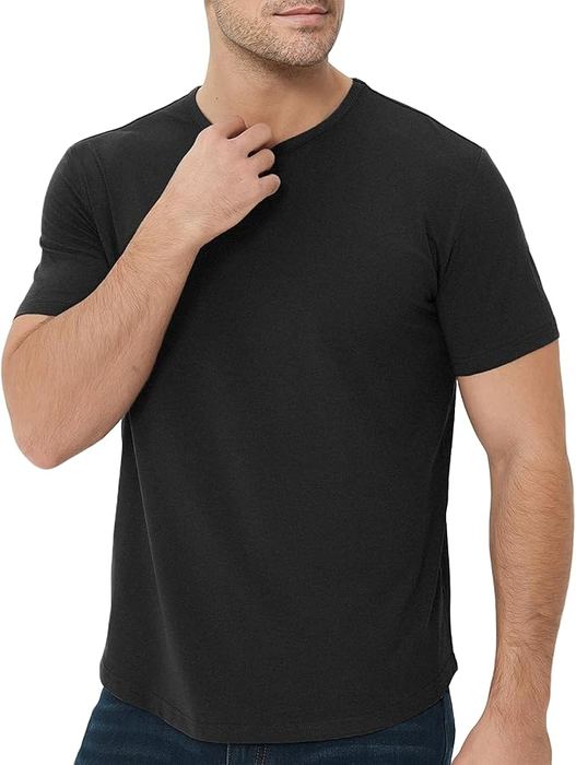 Black crew-neck t-shirt