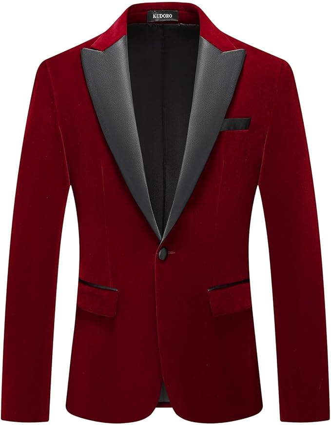 Burgundy velvet blazer, Berlin's signature piece