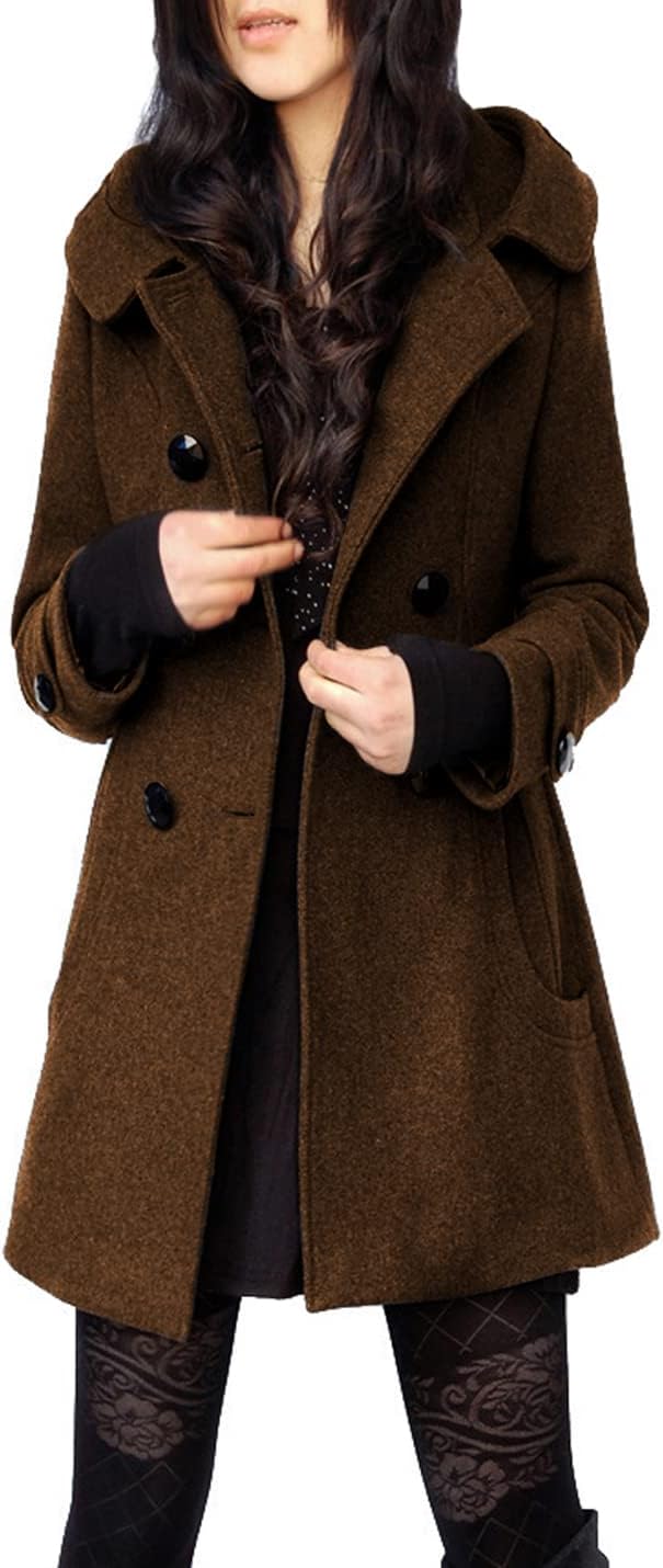 Brown hooded wool blend coat for a Beth Dutton Yellowstone outfit