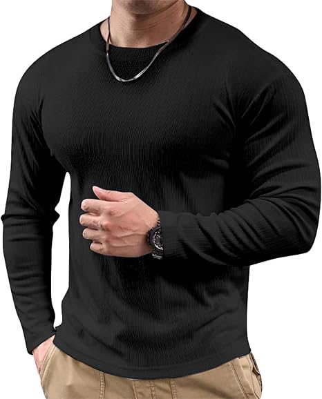 Black fitted long sleeve shirt