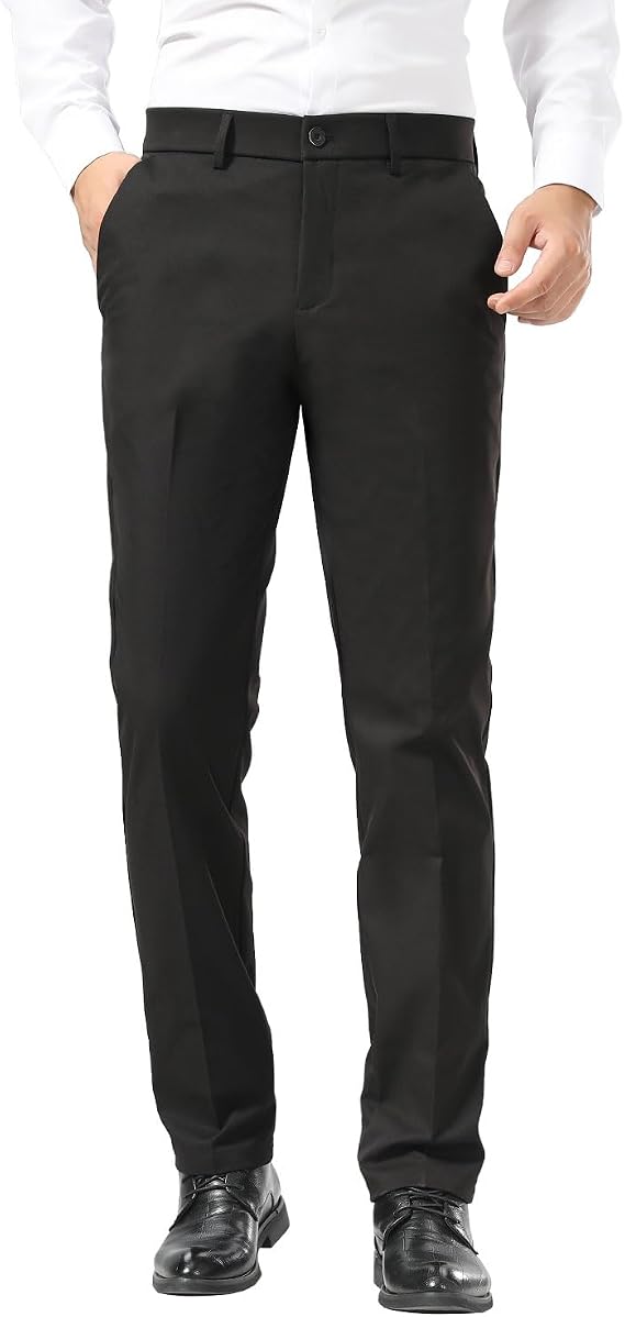 Black slim fit dress pants