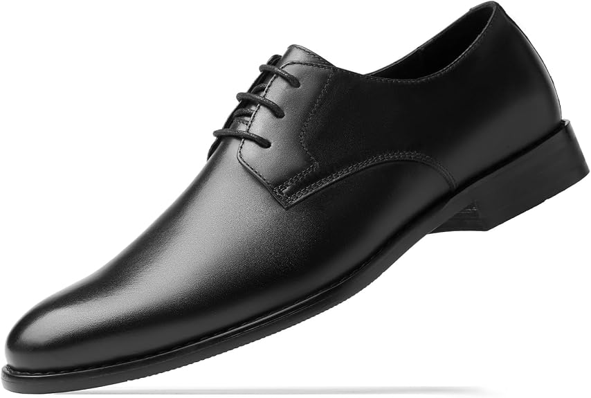 Black leather oxford shoes