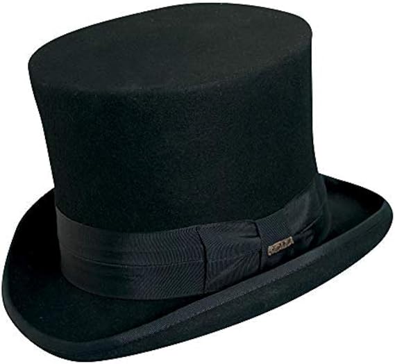 Black wool felt top hat