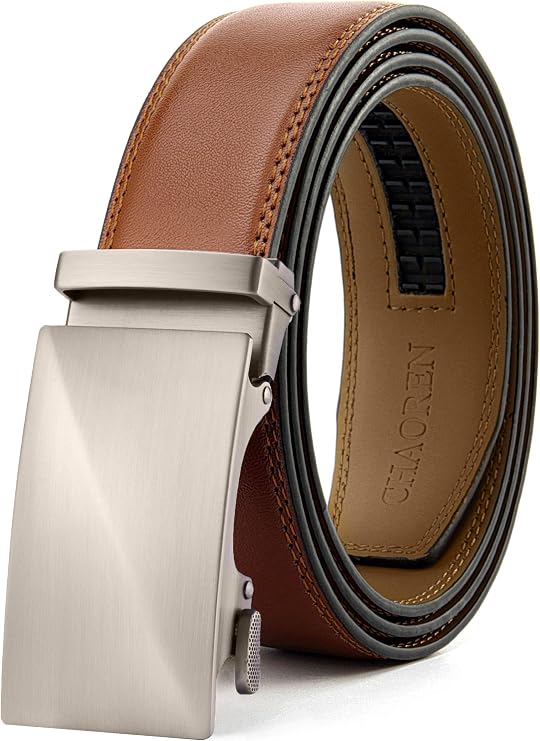 Leather ratchet belt