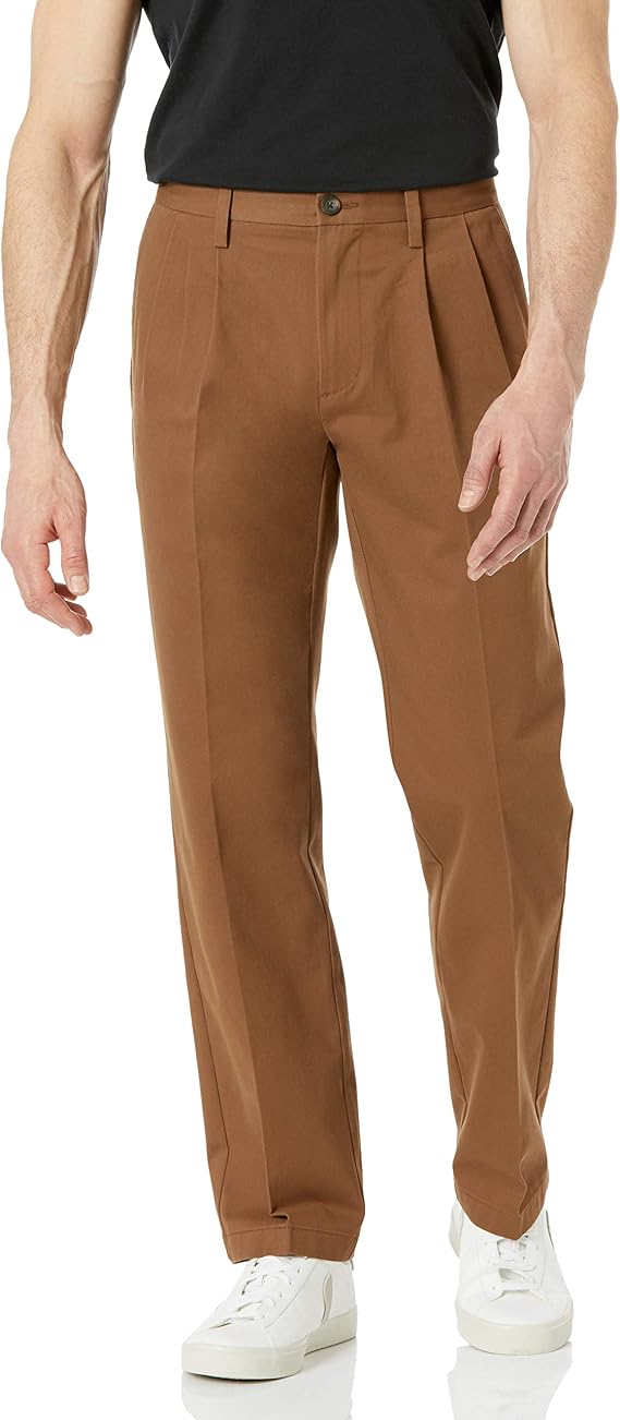 Pleated chino pants