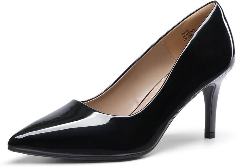 Black stiletto pumps for a Cruella de Vil costume