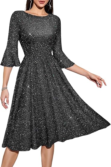 Black sparkle dress for a Cruella de Vil outfit