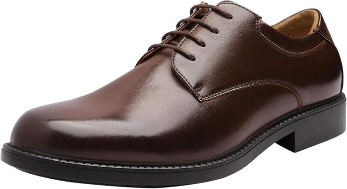 Brown leather oxford dress shoes