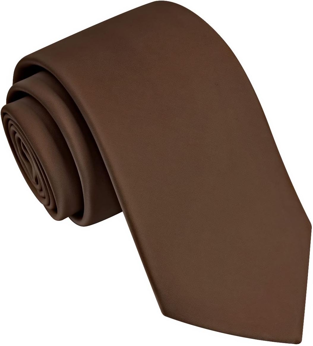 Solid brown satin necktie for a Dwight Schrute outfit