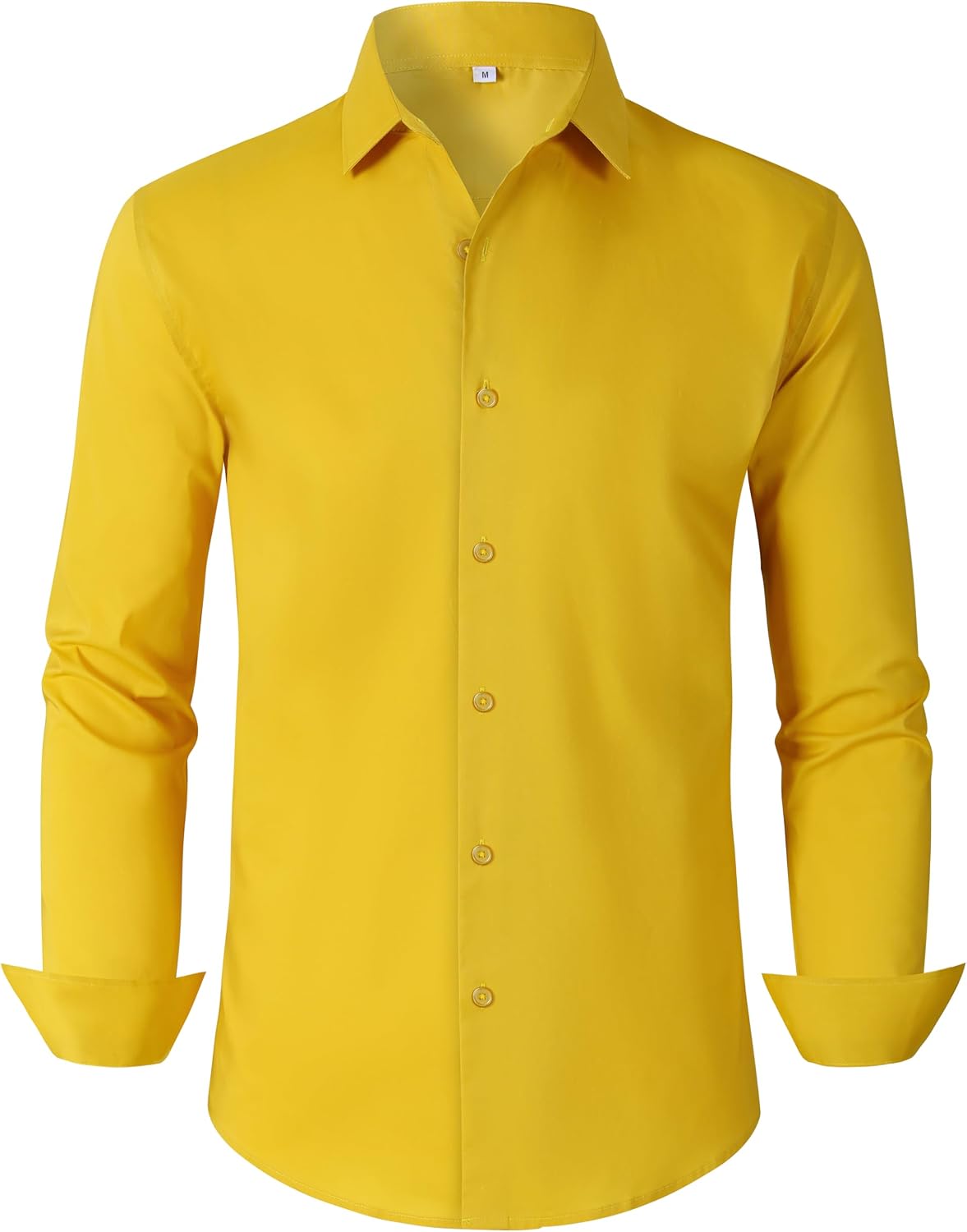 Mustard yellow long sleeve button down dress shirt for a Dwight Schrute outfit