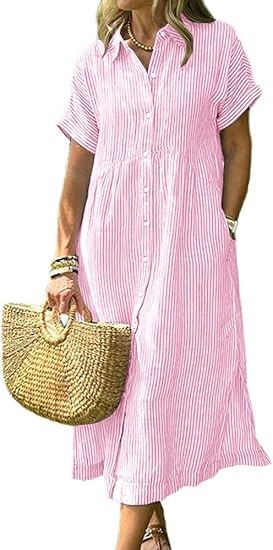 Pink short sleeve casual dress, Eleven's signature Stranger Things piece
