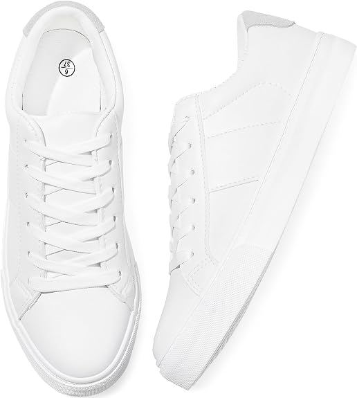 White low top canvas sneakers