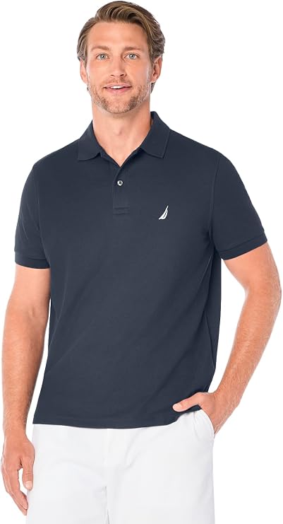 Navy performance polo shirt