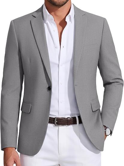 Grey wool suit jacket