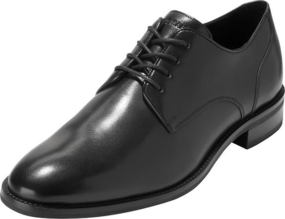 Black leather oxford shoes