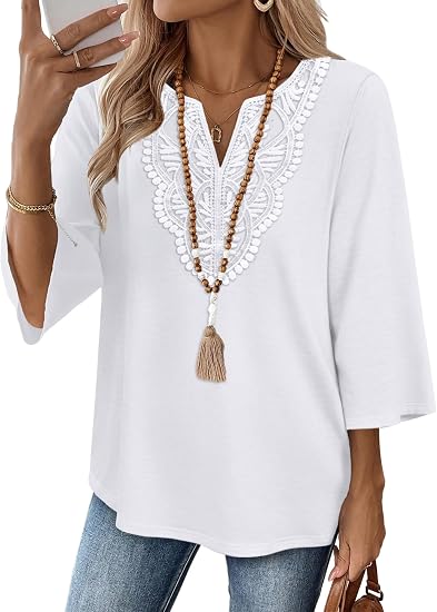 Boho v-neck lace blouse