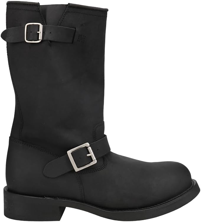 Black mid calf motorcycle boots for a Han Solo outfit
