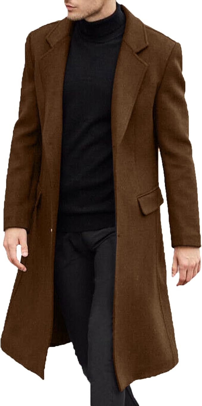 Long single breasted trench coat