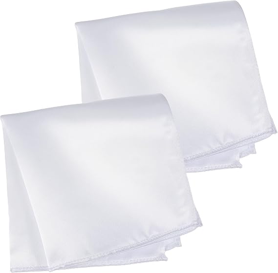 White satin pocket squares