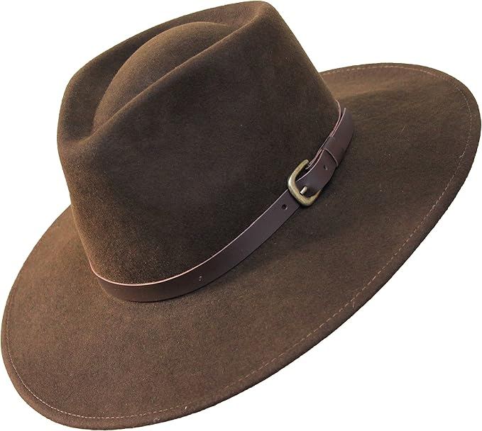 Brown wool fedora hat