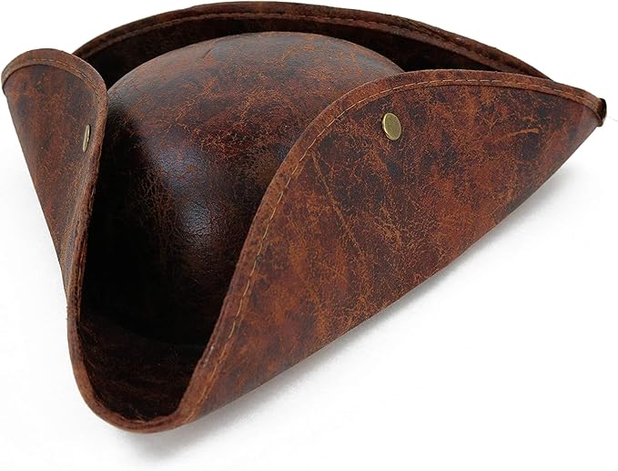 Faux leather tricorn hat