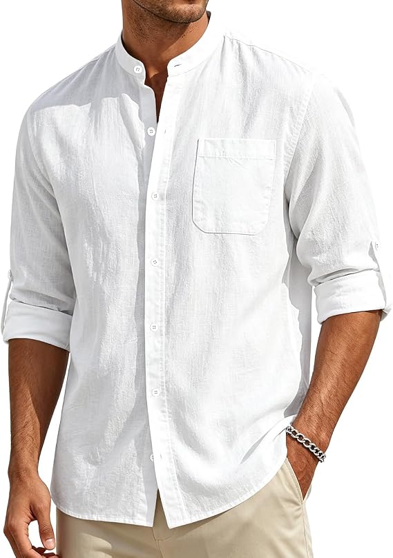 White cotton linen shirt