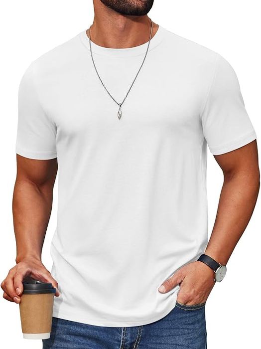 Plain white crew-neck t-shirt