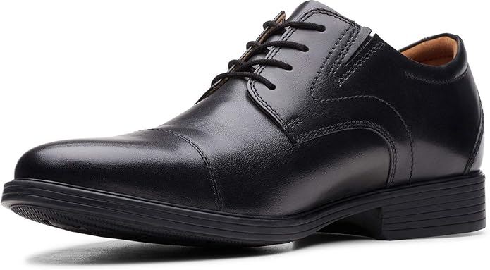 Black Leather Cap Oxford Shoes