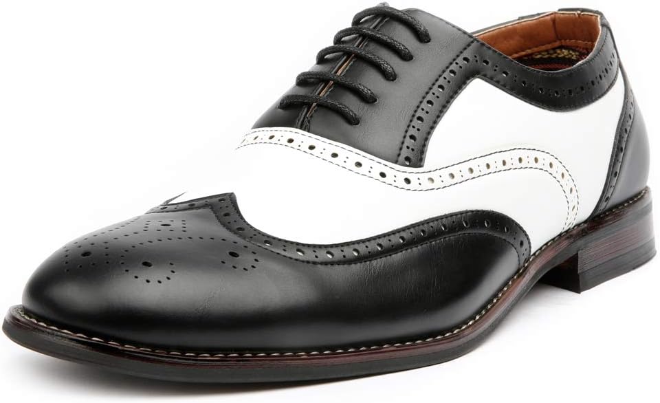 Black and white wingtip spectator oxford shoes for a Jay Gatsby outfit