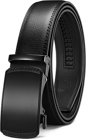 Black leather ratchet belt for a Jensen Huang inspired outfit
