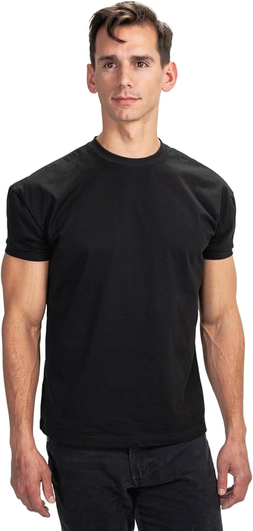 Black structured fit cotton blend T-shirt for a Jensen Huang inspired outfit