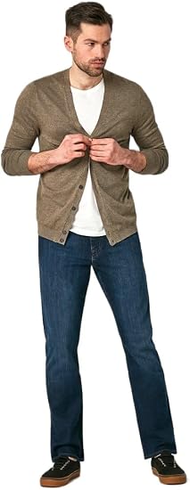 Dark straight leg jeans for a Jensen Huang inspired outfit