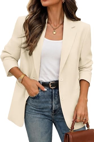 Warm beige boyfriend-fit blazer