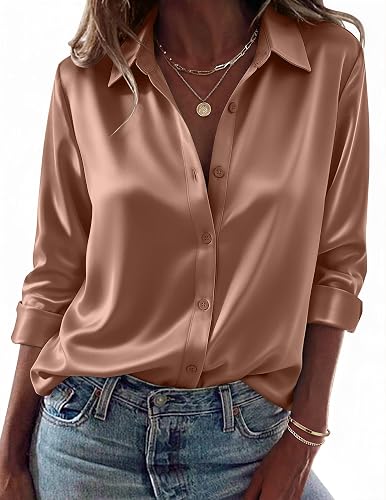 Silky button-down blouse