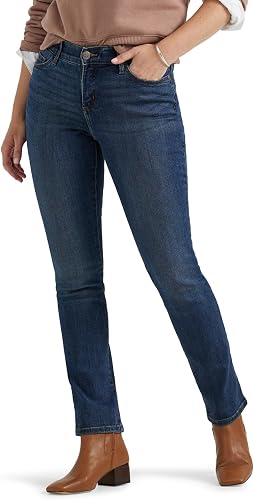 Medium blue straight-leg jeans