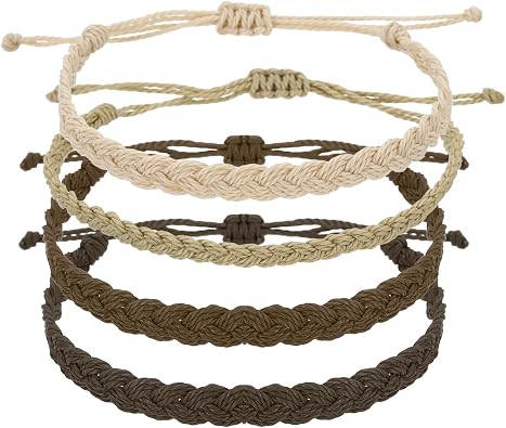 Braided rope bracelet stack