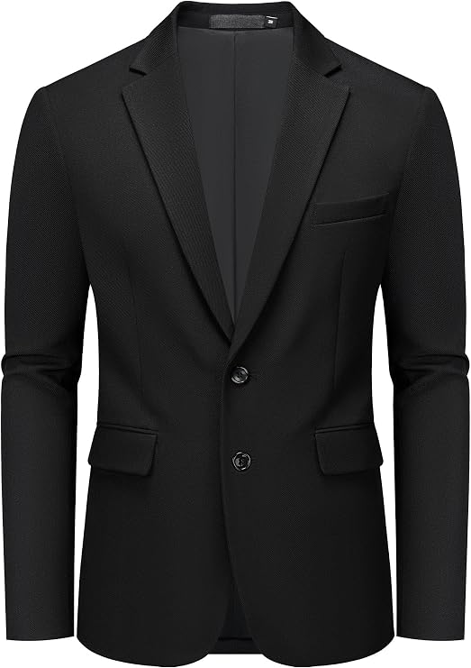 Dark tailored two-button blazer