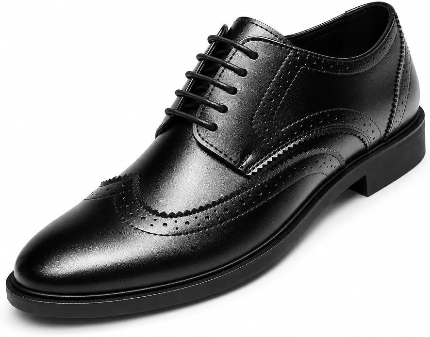 Black wingtip dress shoes