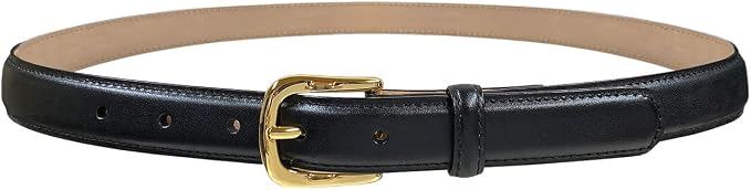 Black leather dress belt