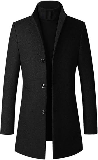 Black wool overcoat