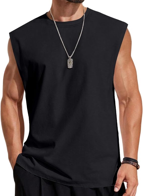 Black sleeveless tank for a Johnny Cage outfit