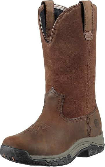 Brown rugged leather boots