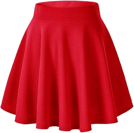 Red flared mini skirt